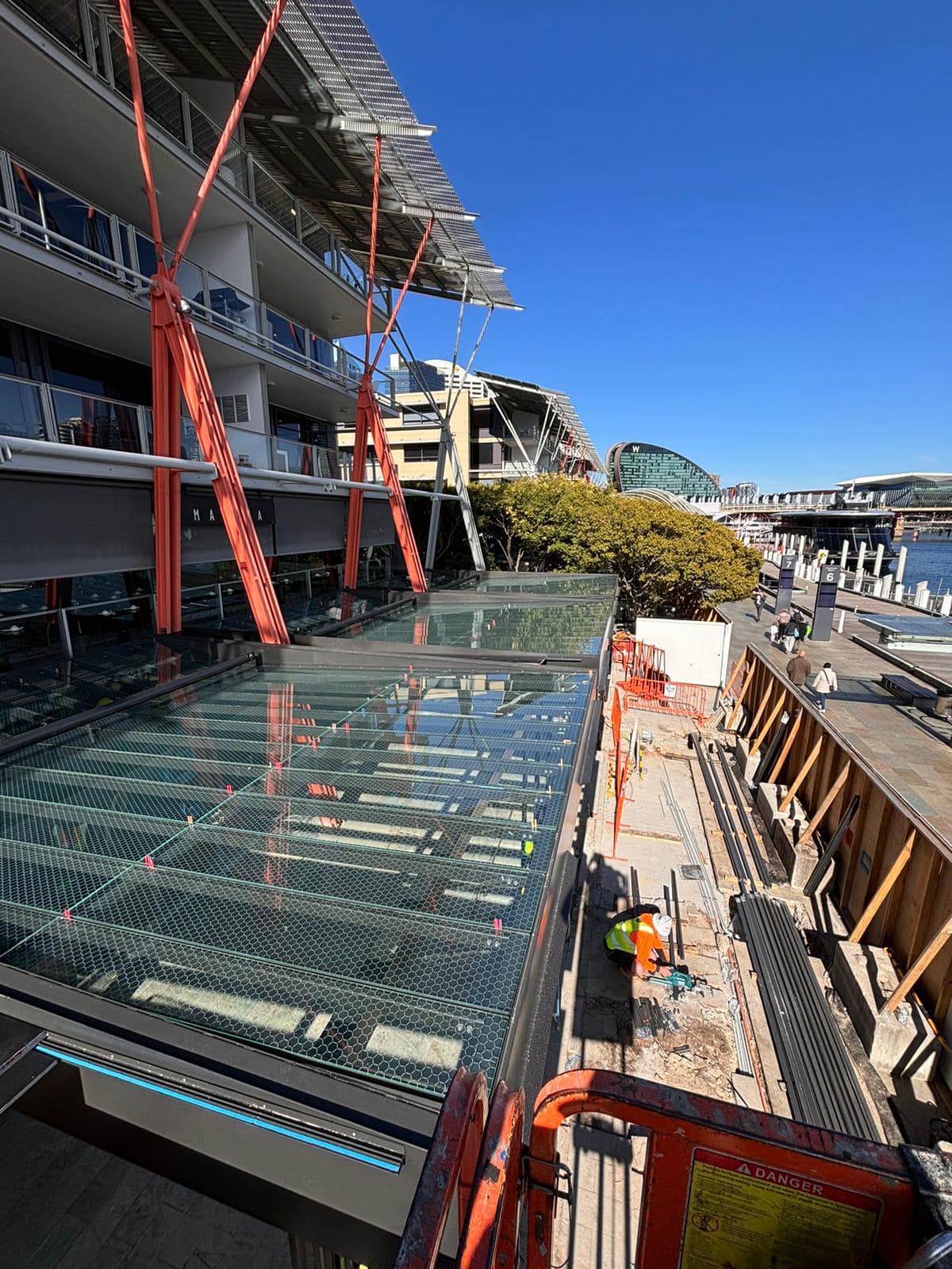 King St Wharf Glass Awning Upgrade – project detail 3 by Insight Glass Solutions